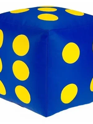 Dětský taburet KOSTKA 35 cm - modrá + žlutá Ověřený