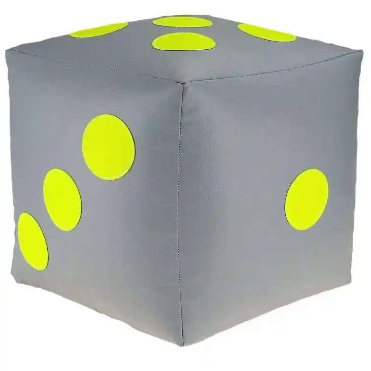 Zlevněný Dětský taburet KOSTKA 35 cm - šedá + zelená
