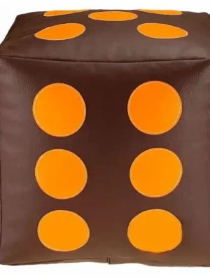 Dětský taburet KOSTKA 40 cm - čokoláda + oranžová Ihned K Objednání