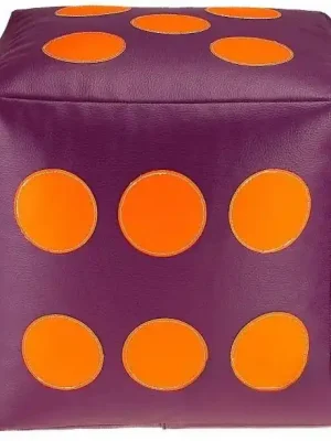 Dětský taburet KOSTKA 40 cm - fialová + oranžová Přímo Od Výrobce
