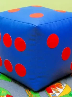 Dětský taburet KOSTKA 40 cm - modrá + červená Tovární Cena