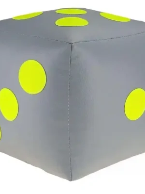 Zlevněný Dětský taburet KOSTKA 40 cm - šedá + zelená