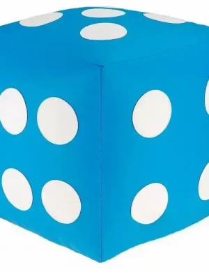 Jen Po Omezenou Doba Dětský taburet KOSTKA 40 cm - svetlemodrá + bílá