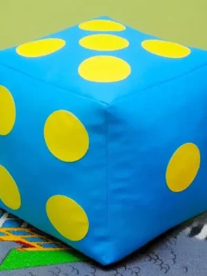 Dětský taburet KOSTKA 40 cm - svetlemodrá + žlutá Dokud Zásoby Vydrží