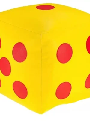 Vrácení Zdarma Dětský taburet KOSTKA 40 cm - žlutá + červená