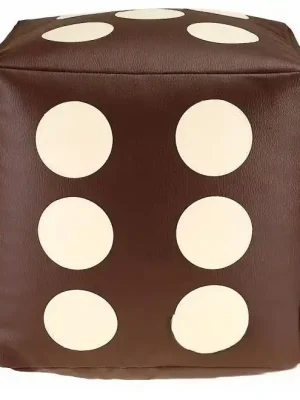 Sezónní Sleva Dětský taburet KOSTKA 50 cm - čokoláda + béžová