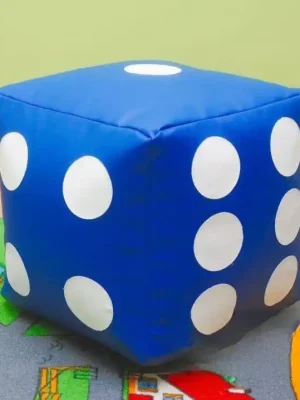 Finální Výprodej Dětský taburet KOSTKA 50 cm - modrá + bílá