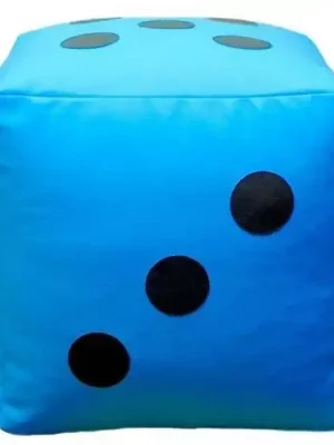 Výprodej Dětský taburet KOSTKA 50 cm - světlemodrá + černá