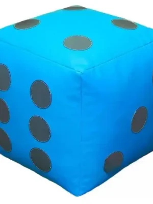 Dětský taburet KOSTKA 50 cm - světlemodrá + šedá Výprodej