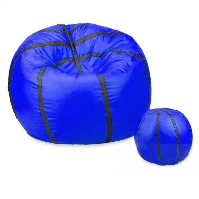 Expresní Doručení Sedací vak - míč basketballový + taburet - modrý
