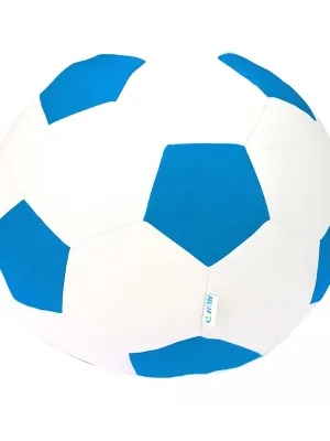 Značkový Sedací vak - míč 110 cm - bílá + světlemodrá
