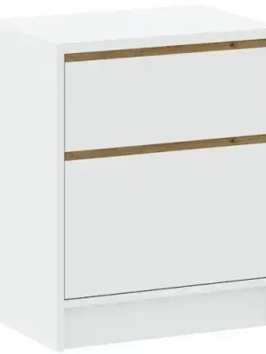 Koupit Online Noční stolek BASIT 2S - bílý + dub artisan