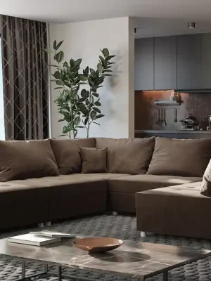 Nejlepší Volba Rohová rozkládací sedačka DENVER - hnědá - Fresh 5