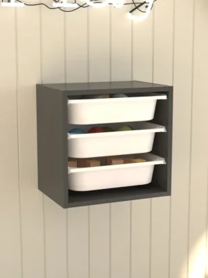 Nástěnný víceúčelový úložný box VERA - antracit Aktuální