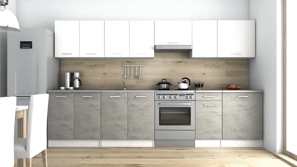 Kuchyňská linka Luigi 320/260 bílá/beton Oblíbený