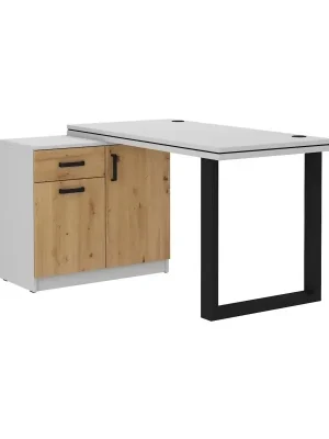 Značkový Psací stůl s komodou Matylda 140 dub artisan/sv.šedá