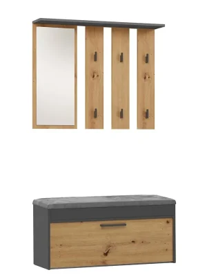 Zlevněný Předsíňová sestava PARMA antracit/dub artisan