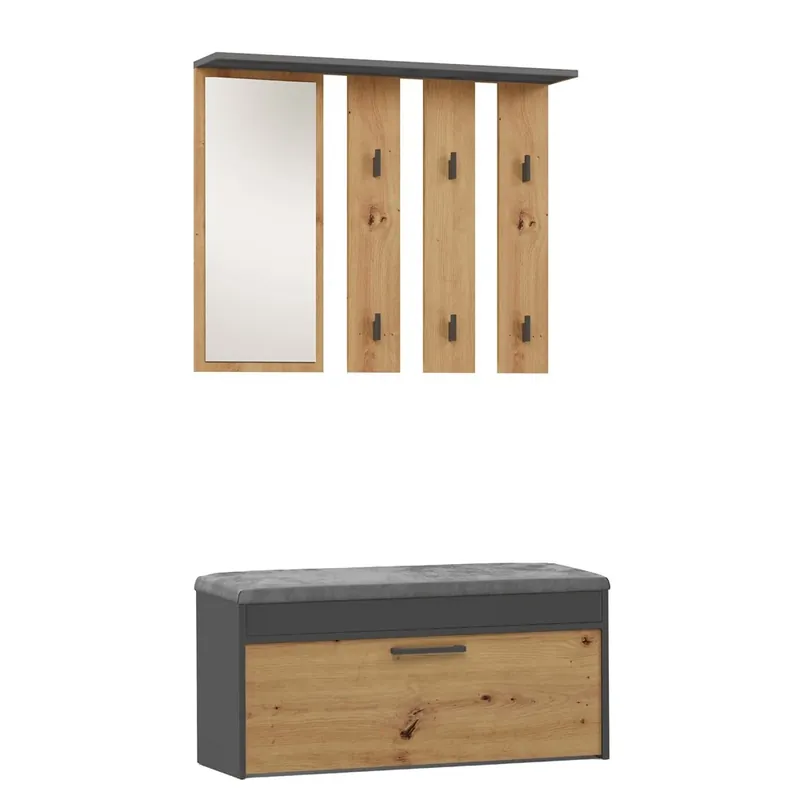 Zlevněný Předsíňová sestava PARMA antracit/dub artisan
