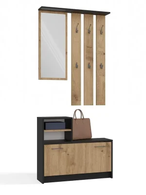 Předsíňová sestava VERA antracit/dub artisan Oblíbený