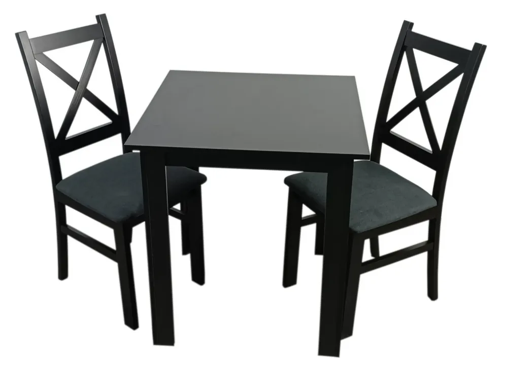 Oblíbený Jídelní sestava 2+1 TOMEK 70x70 cm černá/potah Moric 8