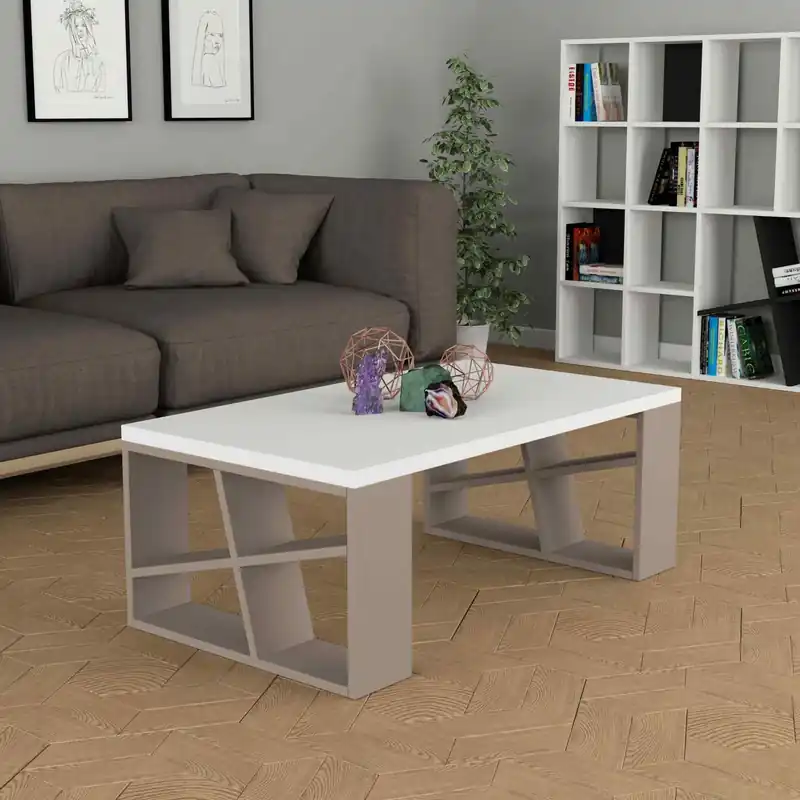 HALON, konferenční stolek, bílý / moka Pouze Dnes
