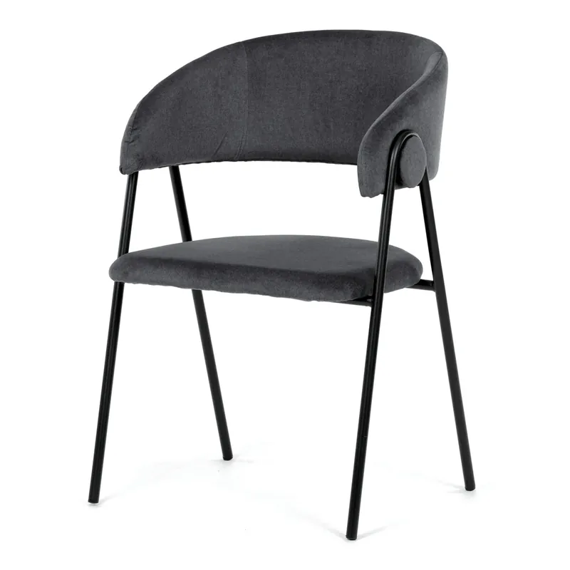 Jídelní židle, šedá, sametová látka, DCL-X7130 GREY2 Akce