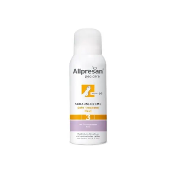 Značkový Allpresan 3® Pedicare pěna na suchou pokožku nohou s uklidňující vůní a s 10% Ureou, 125 ml