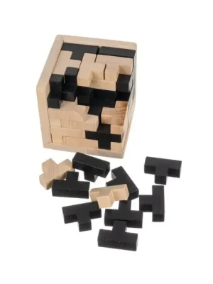 3D Hlavolam dřevěná kostka Brain Teaser, 52 ks Ihned K Objednání