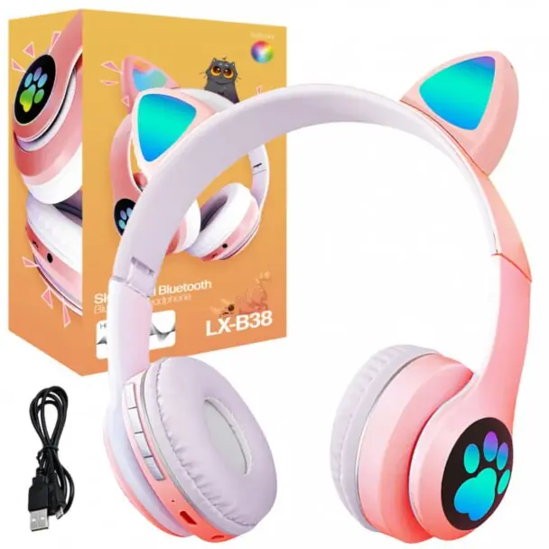 Horká Nabídka Bluetooth sluchátka Cat LX-B38 – zábava, styl a komfort pro děti, růžové