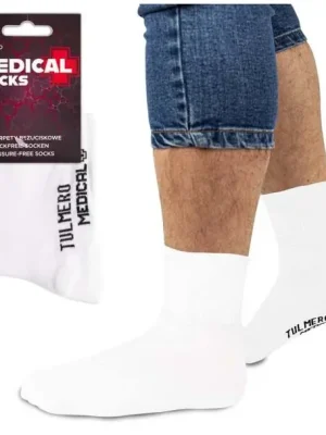 Zlevněný Pánské nekompresní diabetické bavlněné ponožky, Tulmero Medical, EU (44-46), bílé