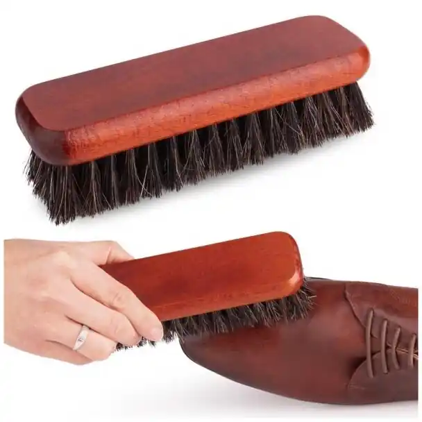 Nejlepší Cena Dřevěný kartáč na čištění bot s koňským vlasem Brush, 16 cm, tmavý vlas