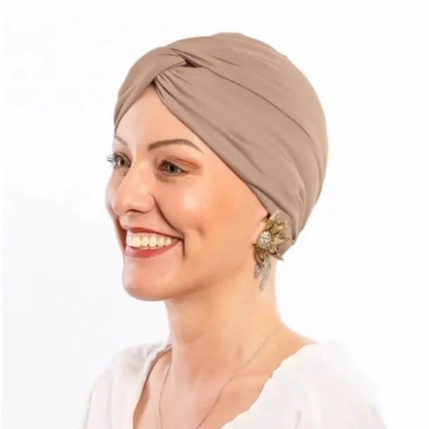Hit Sezóny Dámský bavlněný onko turban po chemoterapii Canaver, hnědý