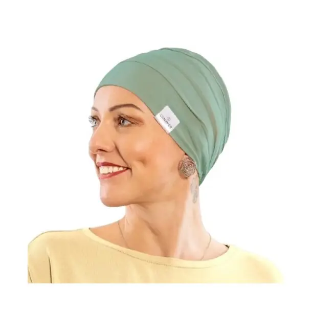 Akce Čepice po chemoterapii, dámská Canaver (2-vrstvá) tmavá máta, 52 cm