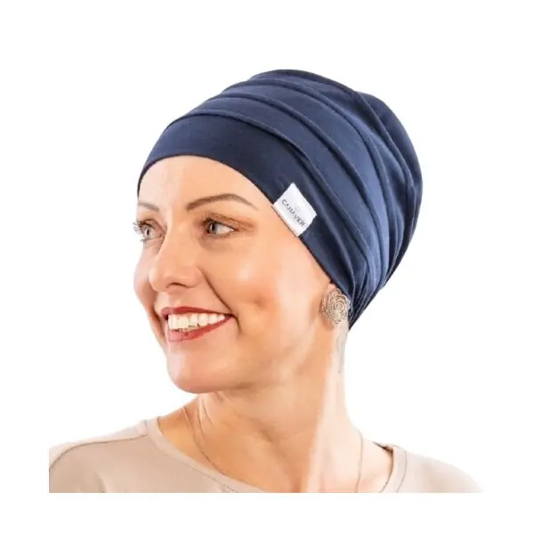 Akční Cena Čepice po chemoterapii, dámská Canaver (2-vrstvá) tmavě modrá, 55 cm