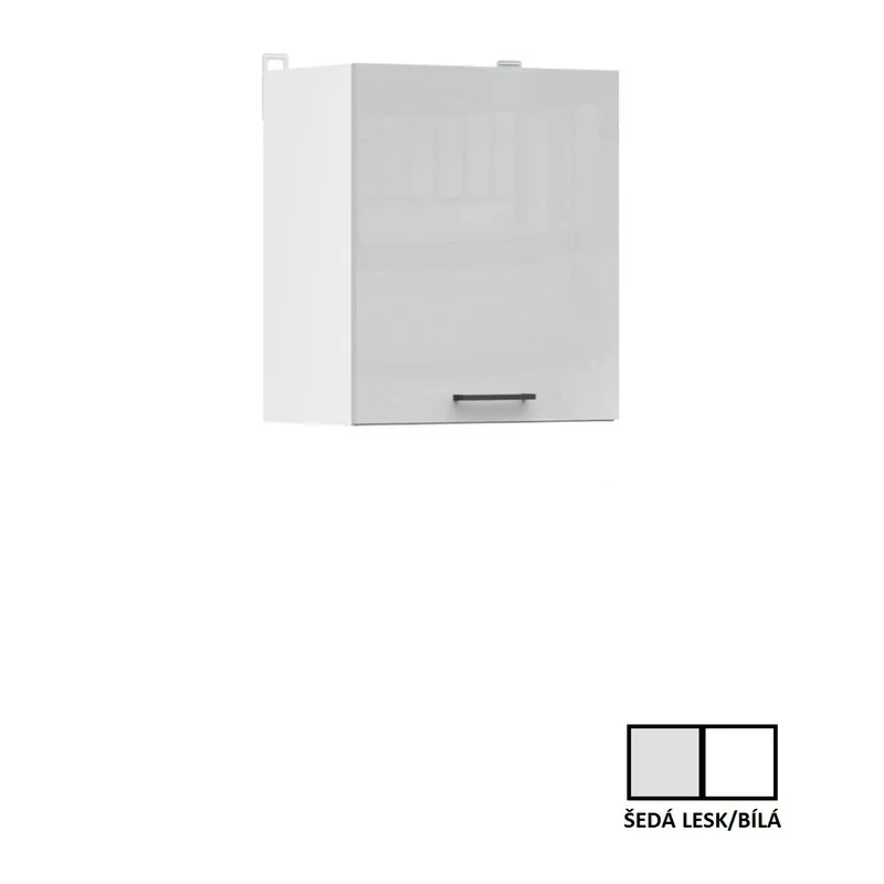 Kuchyňská skříňka Junona Tafla 50 cm, univerzální, šedý lesk/bílá Odeslání Ihned