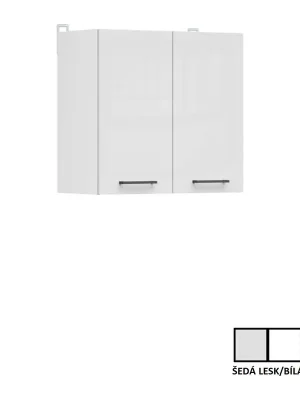 Expresní Doručení Kuchyňská skříňka Junona Line Tafla G2D/60/57, šedý lesk/bílá