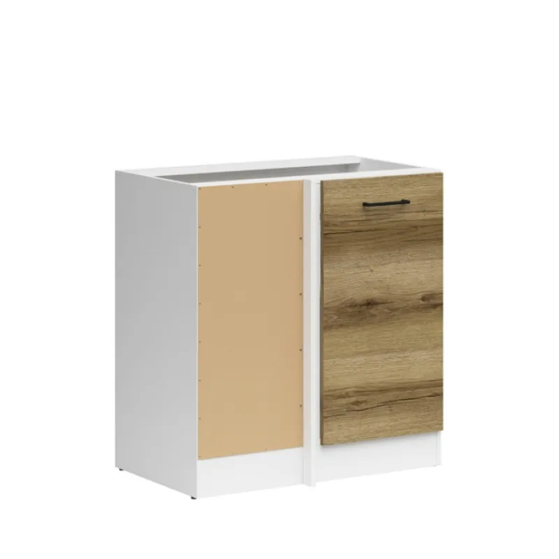 Cenově Výhodný Kuchyňská skříňka Junona rohová 100 cm, levá, bílá/dub delano světlý
