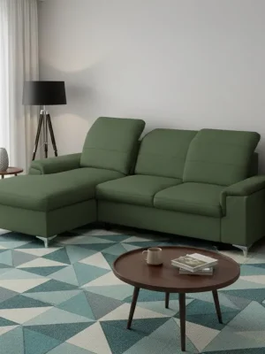 Zlevněný Rohová sedací souprava Beneton Mini, pravá, olivová Vena 5