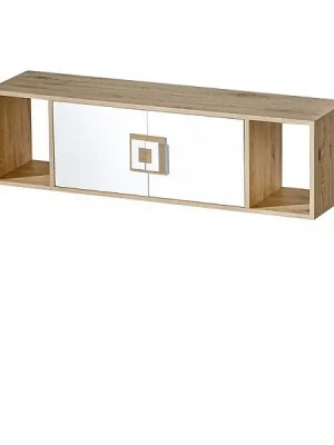 Skříňka Nikos 12 závěsná, bílá/dub jasný - úchytka bílá Cenová Bomba