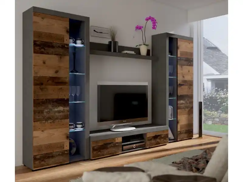 Nejprodávanější Obývací stěna Robben XL, old style/matera