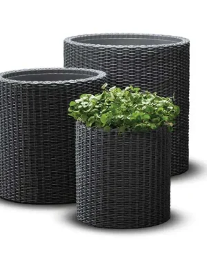 Cenový Hit Květináč S+M+L CYLINDER antracit