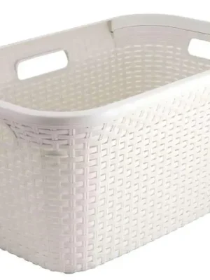 Koš na čisté prádlo RATTAN STYLE 45L - krémový Zlevněný