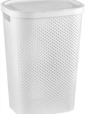 Koš na prádlo INFINITY DOTS 59L - bílý Cenový Hit