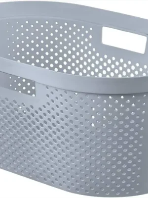 Koš na čisté prádlo INFINITY DOTS 39L - šedý Tovární Cena