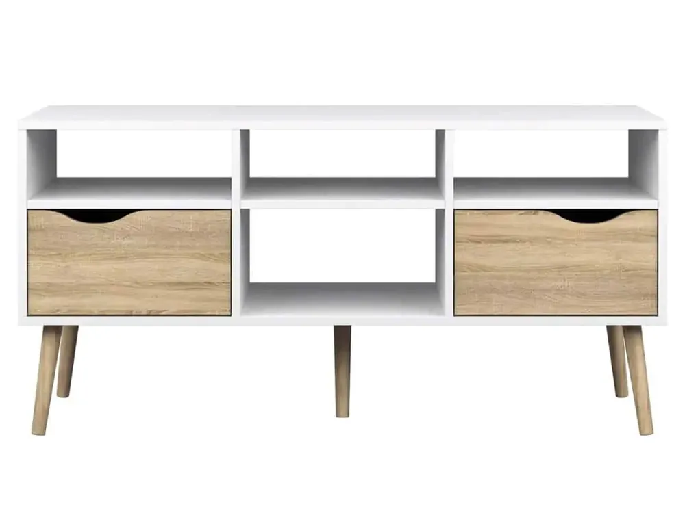 TV stolek Retro 391 bílá/dub Značkový