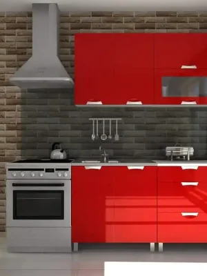 Autentický Kuchyňská linka Timothy - červený lesk/MDR