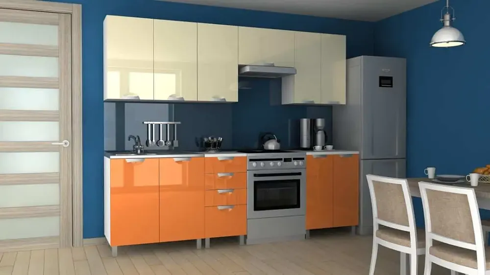 Kuchyňská linka Korry 180/240 - oranžová+vanilka lesk/KRF Omezená Nabídka