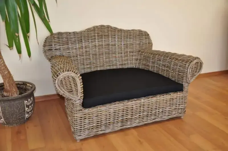 Značkový Pohovka pro psa ratan kubu velká