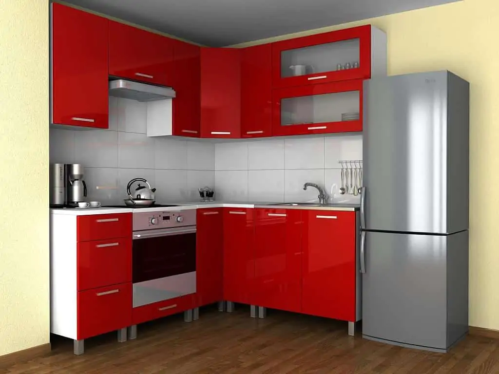 Nejlepší Cena Rohová kuchyňská linka Grepolis - červený lesk/KRF