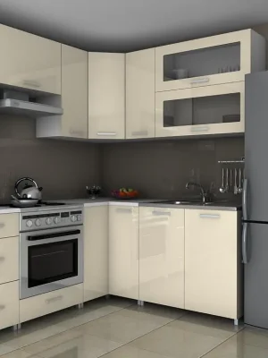 Cenově Výhodný Rohová kuchyňská linka Grepolis - jasmín lesk/MDR